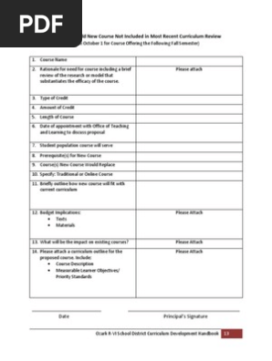 New Course Proposal
