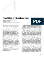 Oralidad y Literatura Oral - Adolfo Colombres