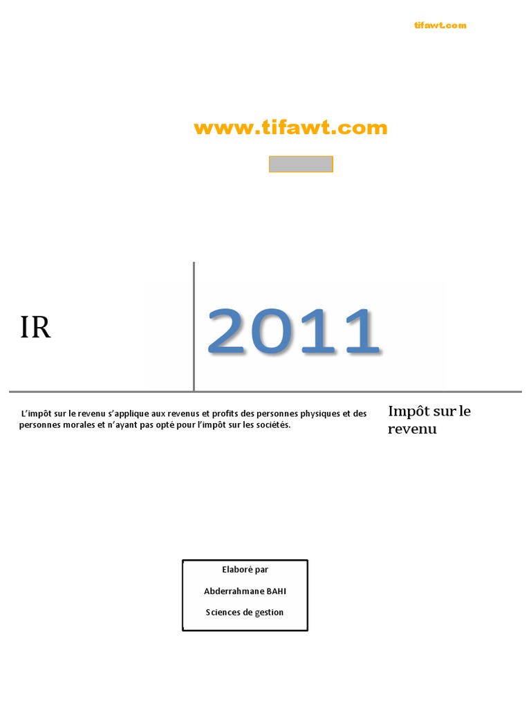 Impot Sur Le Revenu Exercices Et Synthèese Du Cours | PDF | Salaires ...