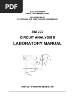 Laboratory Manual: EM 222 Circuit Analysis Ii