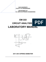 Laboratory Manual: EM 222 Circuit Analysis Ii