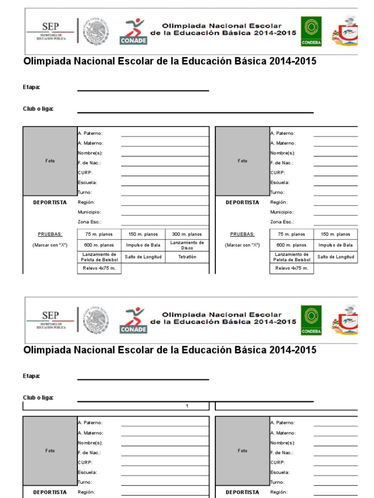 Cedulas de Inscripcion Prim Asociación de Futbol