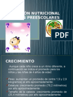 nutricion etapa prescolar