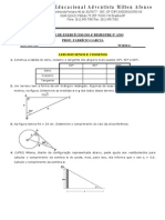 9 Ano Lista 01 Trigonometria