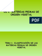 Clasificación de Las Materias Primas de Origen Vegetal