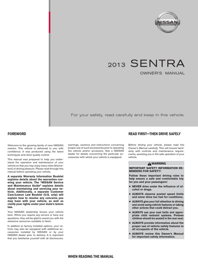 2013 Nissan Sentra Owners Manual >> 2013 Nissan Sentra Owner Manual Seat Belt Airbag 2013 Nissan Sentra Owners Manual >> 2013 Nissan Sentra Owner Manual Seat Belt Airbag