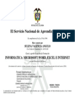 El Servicio Nacional de Aprendizaje SENA: Informatica: Microsoft Word, Excel E Internet