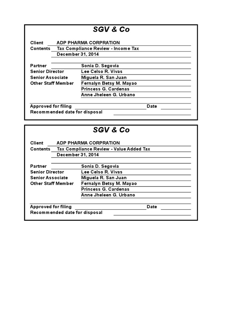 Tax Compliance Review Summary | PDF