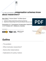Alex Collie What Should Compensation Schemes Know About Researchers ACHRF 2011