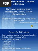 Findings From The Prospective Outcomes of Injury Study Johnlangley ACHRF 2011