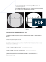 Measuring specimen width using microscope graticules