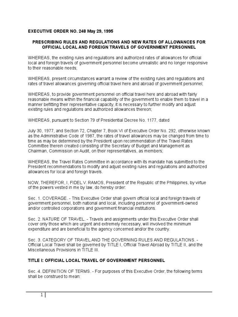 Executive Order No. 248 PDF Per Diem Executive Order