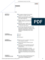 Lean Manufacturing Training - Course Outline