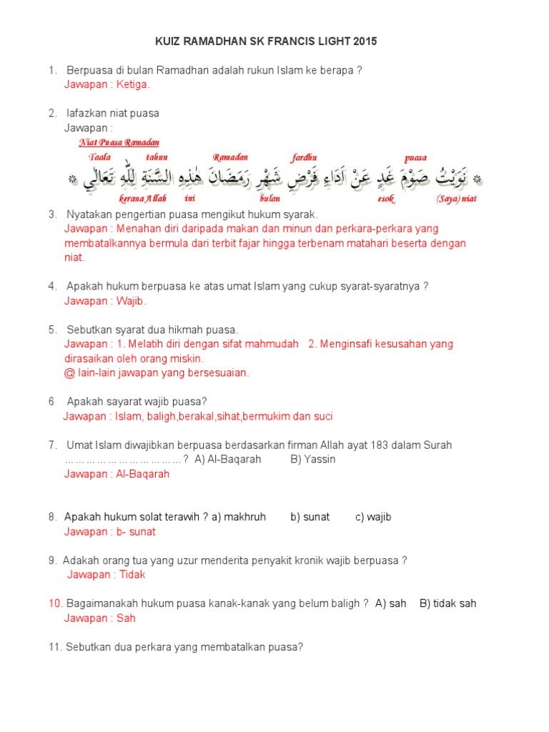 Kuiz Ramadhan 2015