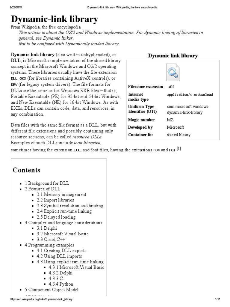 Dynamic link Library Library Computer Programming