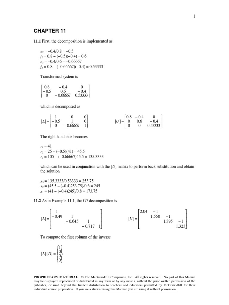 Chapra Numerical Analysis 11th Chapter Solution | PDF