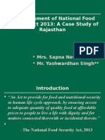 Assessment of National Food Security Act 2013 in Rajasthan