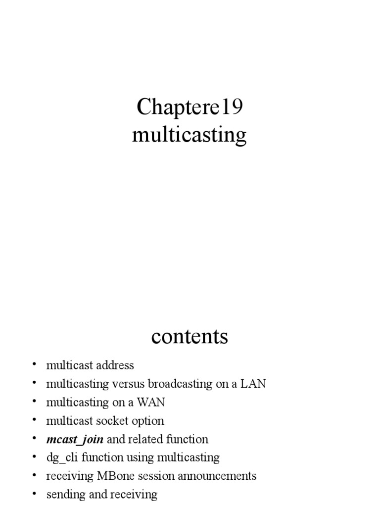 Multicasting in TCP/IP Protocols | PDF | Ip Address | Multicast