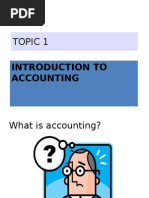 Topic 1: Introduction To Accounting