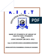 New DLD Lab Performances Sheet File-Cover Page