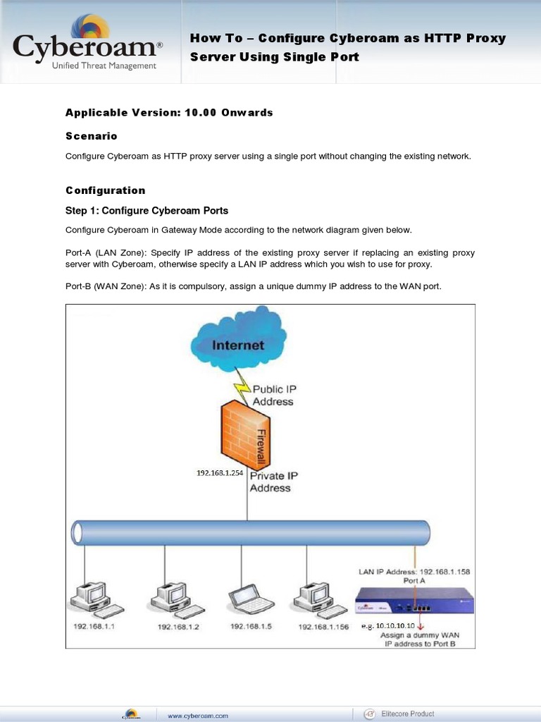 Configure Cyberoam as HTTP Proxy | PDF | Ip Address | Firewall (Computing)