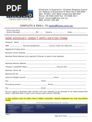 Credit Application Form