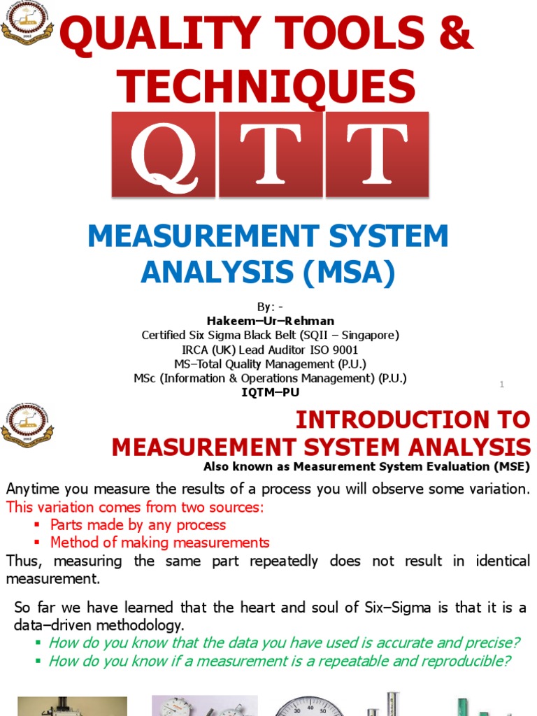 Measurement System Analysis (Msa) | PDF | Accuracy And Precision ...