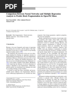 Comparison Between Neural Networks and Multiple Regression Analysis to Predict Rock Fragmentation in Open-Pit Mines