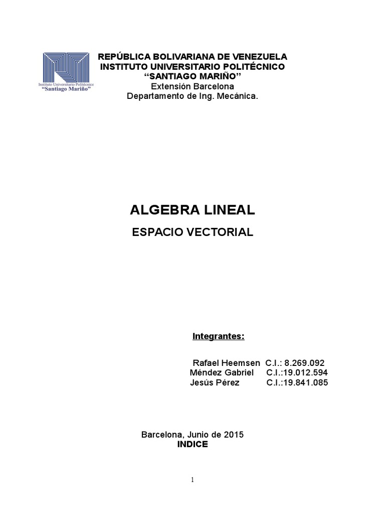 Programación Lineal y Espacios Vectoriales | PDF | Espacio vectorial ...