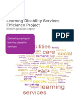 Learning Disability Services Efficiency Project Interim Position Update Report