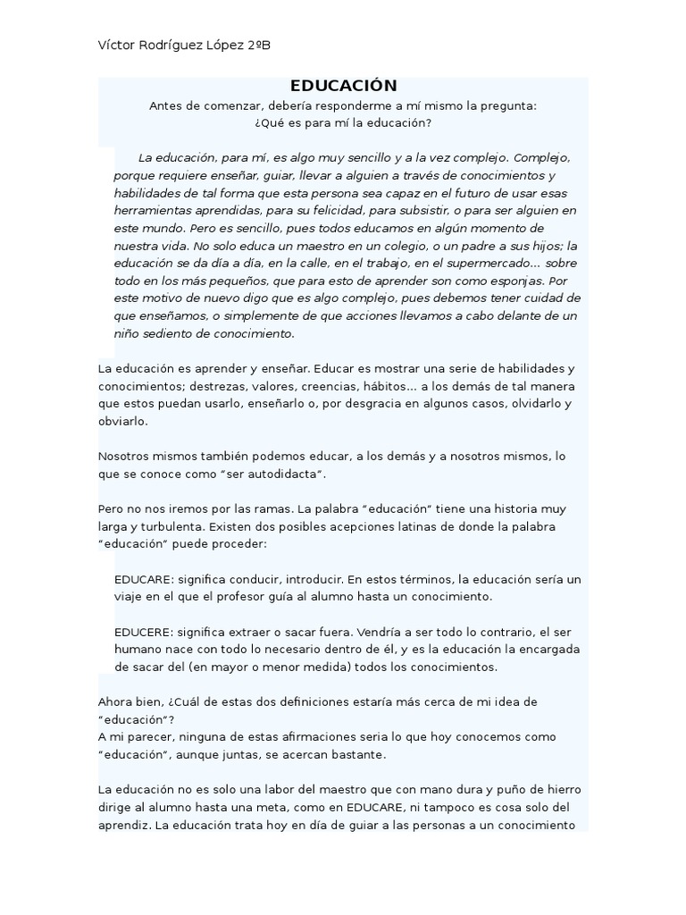 EDUCACIÓN | PDF | Crecimiento personal y profesional