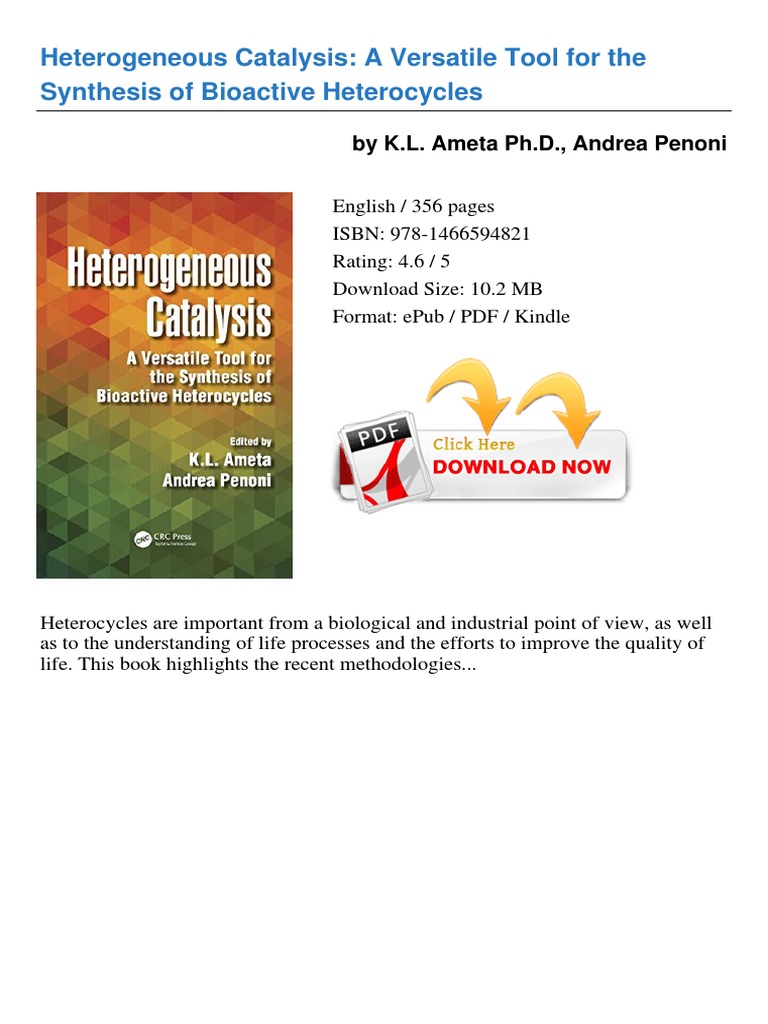 Heterogeneous Catalysis for Bioactive Heterocycles | PDF | Catalysis ...