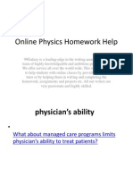 Online Homework Help Physics