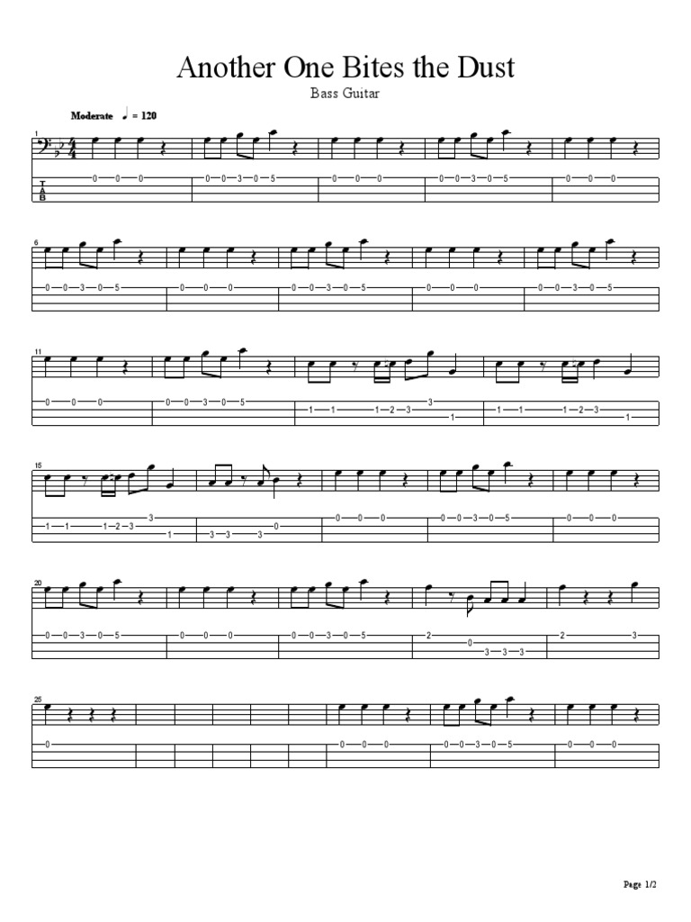 Another One Bites the Dust (Bass Guitar)