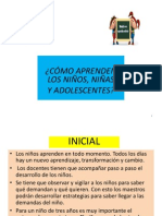 ¿Como Aprenden Los Niños y Adolescentes