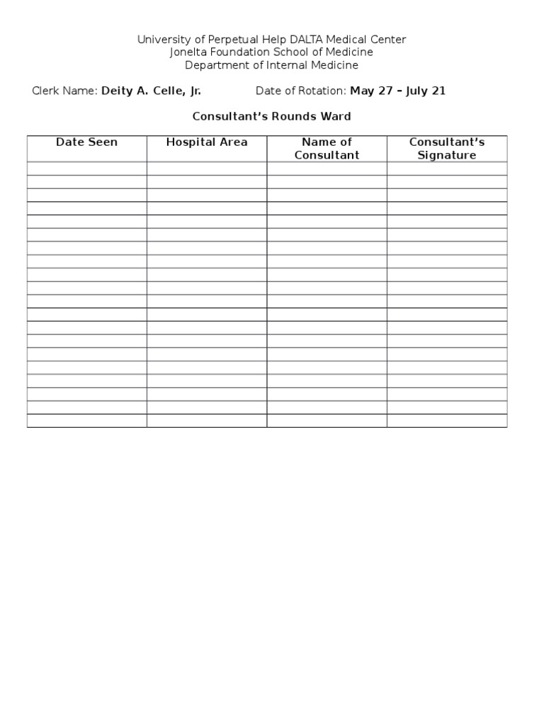 Consultants Rounds Ward | PDF