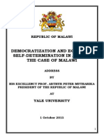 Democratization and Economic Self-Determination in Africa: The Case of Malawi