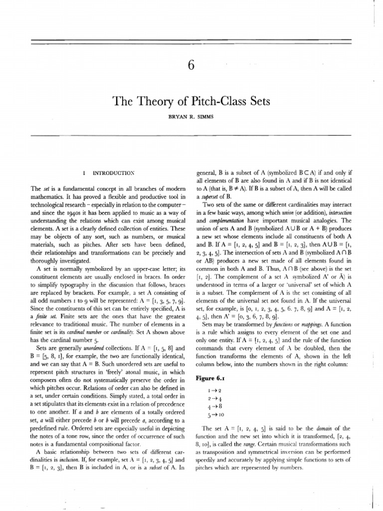 The Theory of Pitch-Class Sets | PDF | Interval (Music) | Harmony