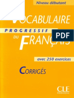 Corrigés Vocabulaire Progressif Débutant