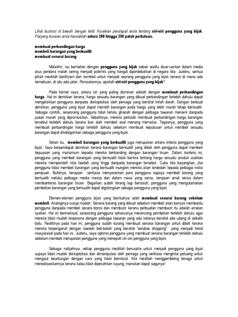 Ciri Ciri Pengguna Bijak