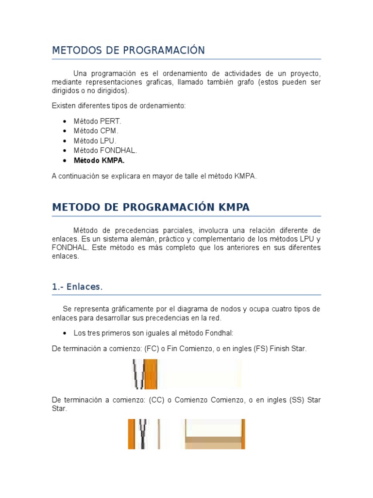 Métodos de Programación: KMPA y AEN | PDF | Informática y tecnología de ...