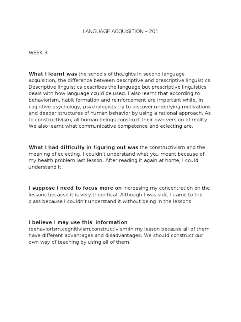 Language Acquisition - 201 | PDF