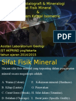 PERTEMUAN 1 Sifat Fisik Mineral Dan Sistem Kristal Isometrik 2014-2015