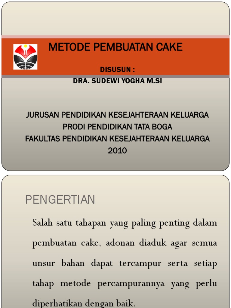 Metode Pembuatan Cake | PDF