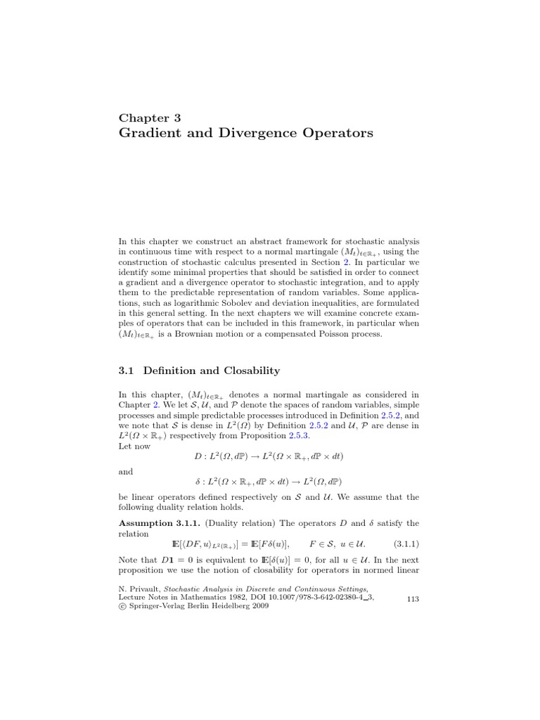 Gradient and Divergence Operators | PDF