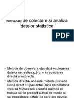 Metode de Colectare Și Analiza Datelor Statistice