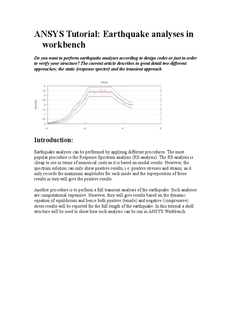 Earthquake Analyses in Ansys Workbench | PDF | Normal Mode | Spectral ...