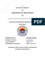 Depositories in Capital Market: A Training Report ON