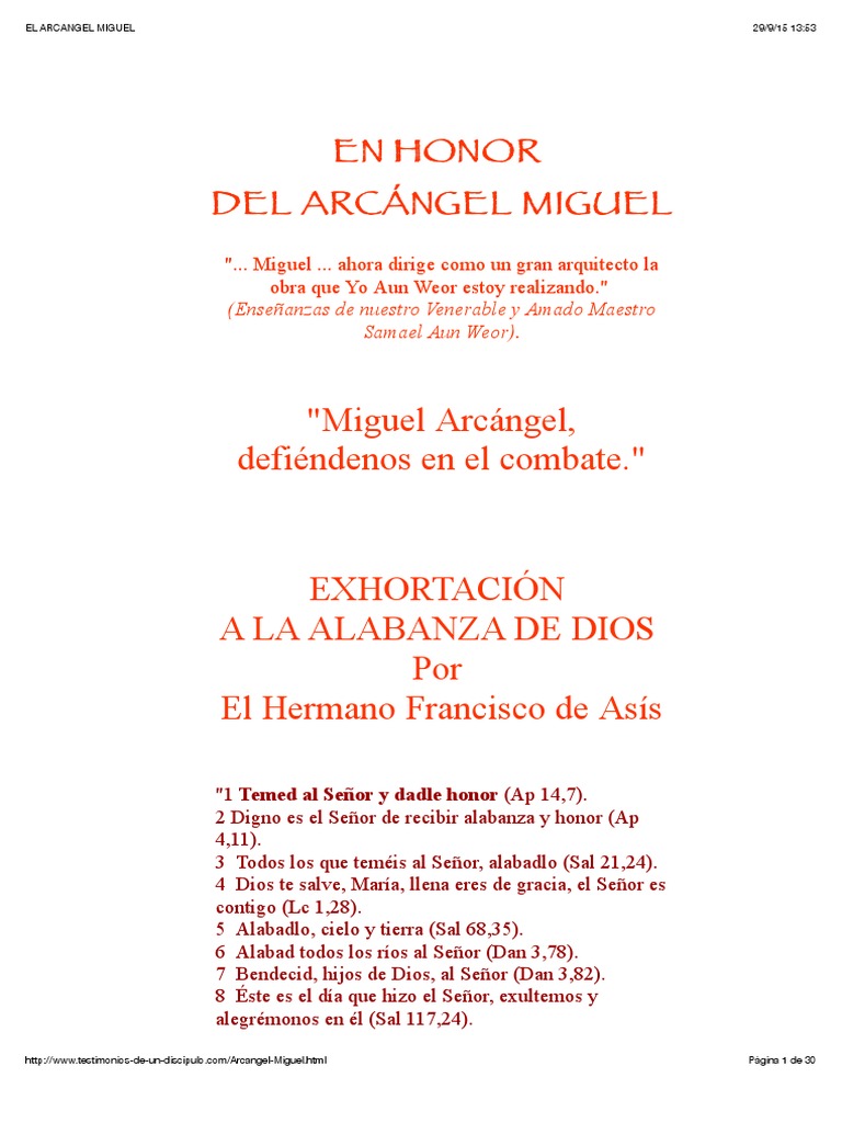 El Arcangel Miguel | PDF | Miguel (Arcángel) | Arcángel