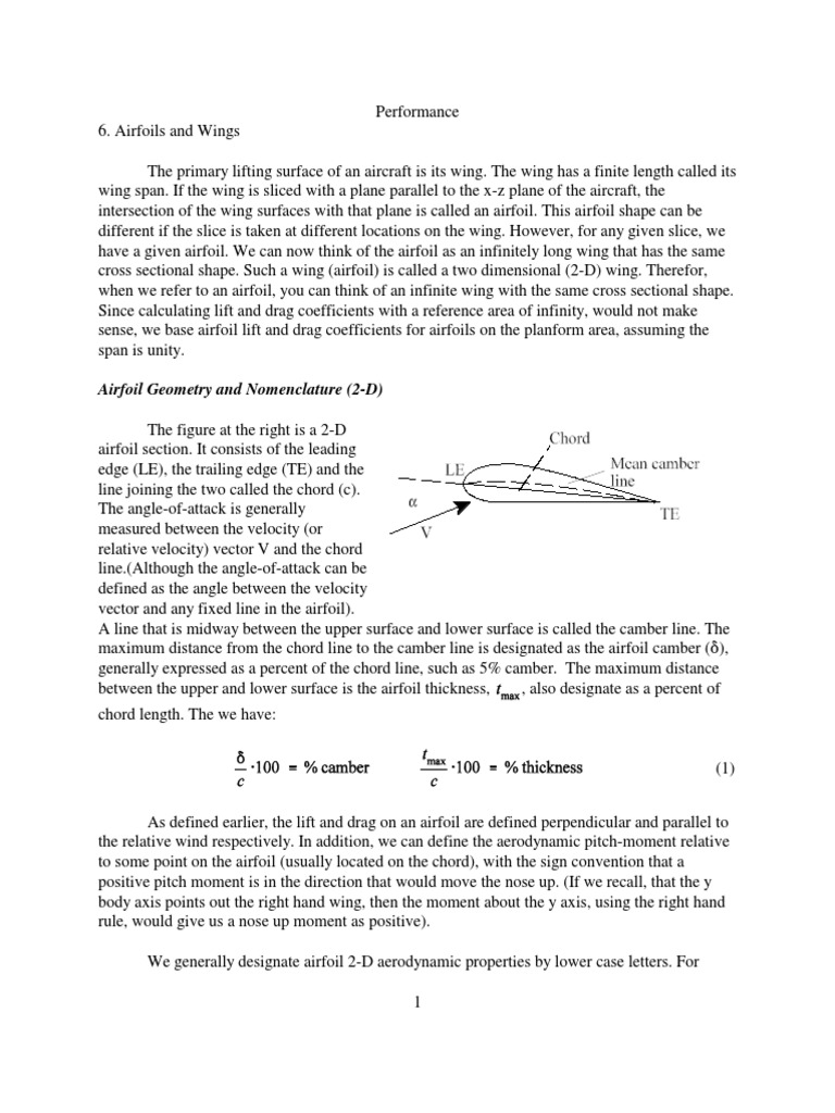 Airfoil Geometry and Nomenclature (2-D) | PDF